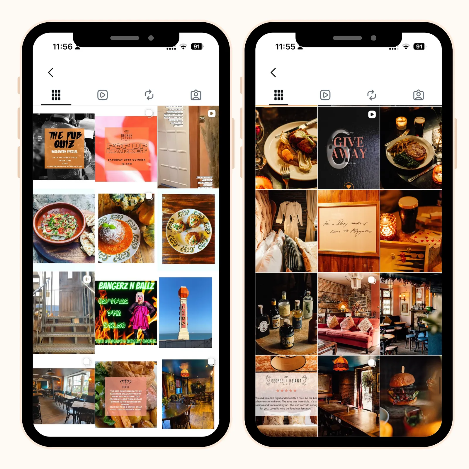 Account 02 — Hospitality: the grid we inherited on the left, the grid we run now on the right