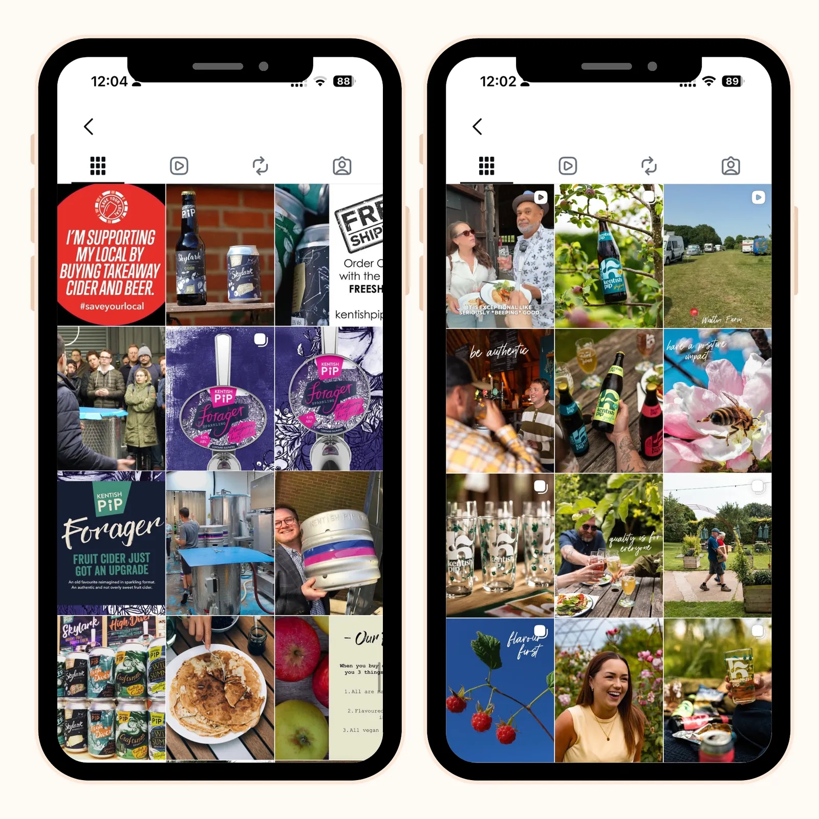 Account 03 — Food & drink producer: the grid we inherited on the left, the grid we run now on the right
